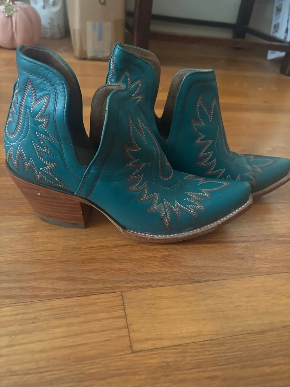 Ariat Teal Western Ankle Boots for Women - Stylish Cutout Heel